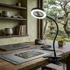 Opeloak Modern Clip-On LED Desk Ring Light with Magnifier