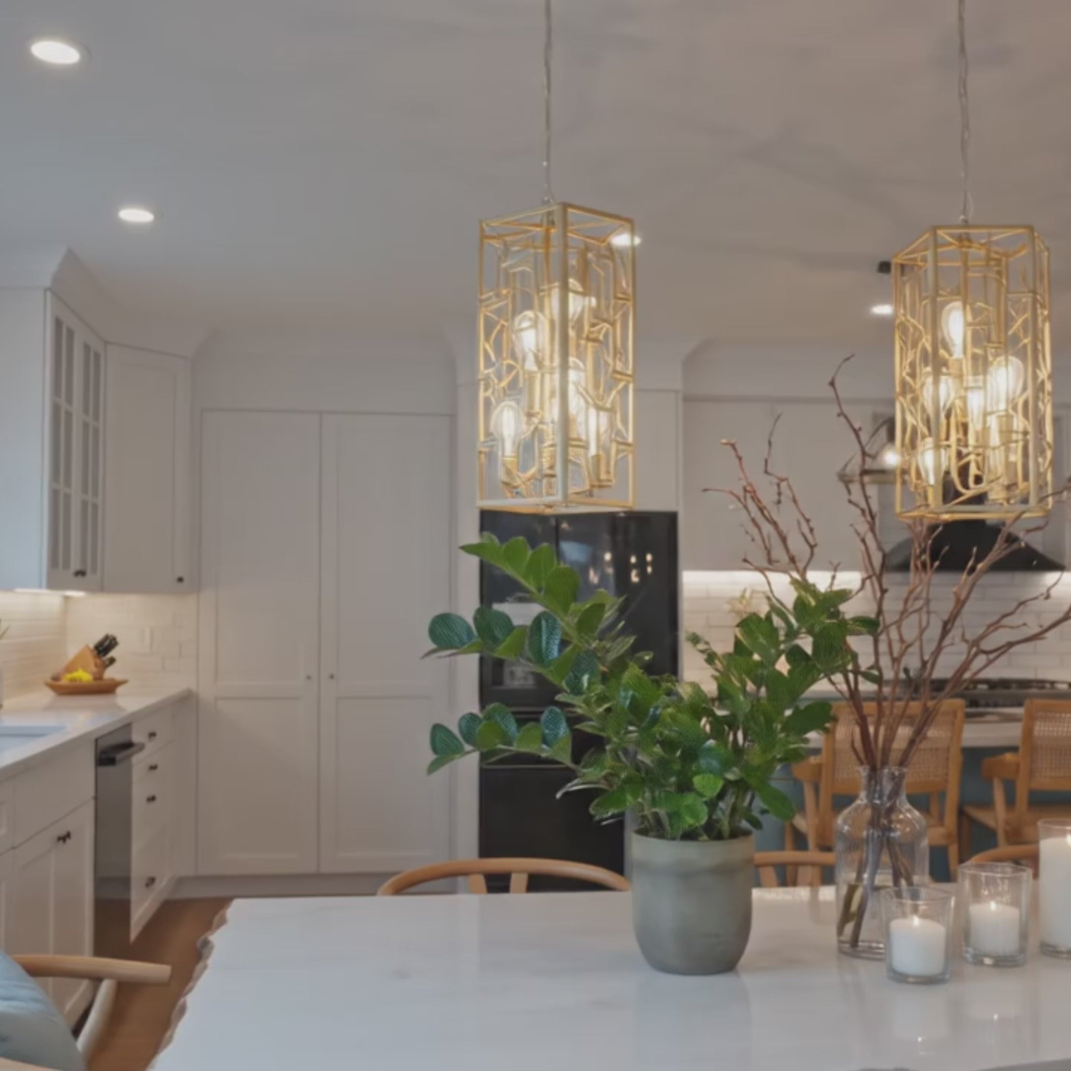 Modern Adjustable Crystal Pendant Light 3-Pack